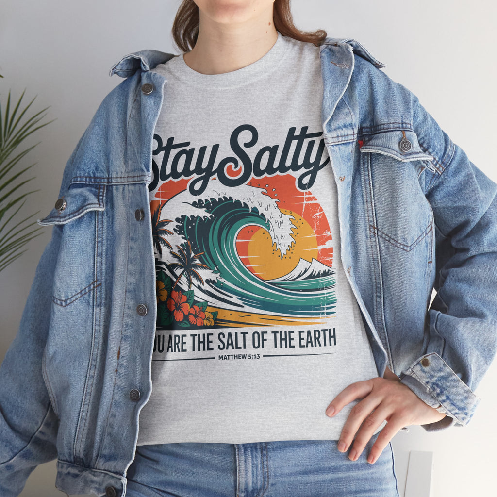 Stay Salty Beach Tee — "You are the salt of the earth (Matthew 5:13)"Unisex Cotton Tee