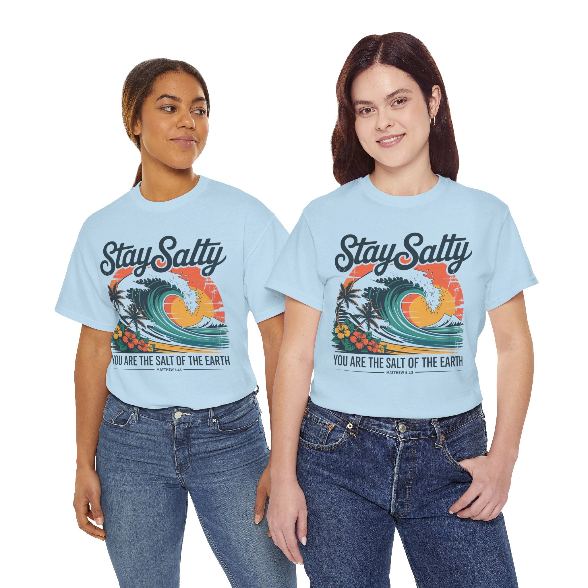 Stay Salty Beach Tee — "You are the salt of the earth (Matthew 5:13)"Unisex Cotton Tee