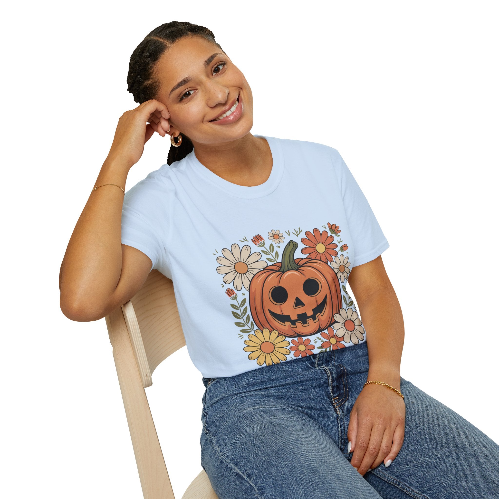 Spooky Floral Pumpkin T-Shirt