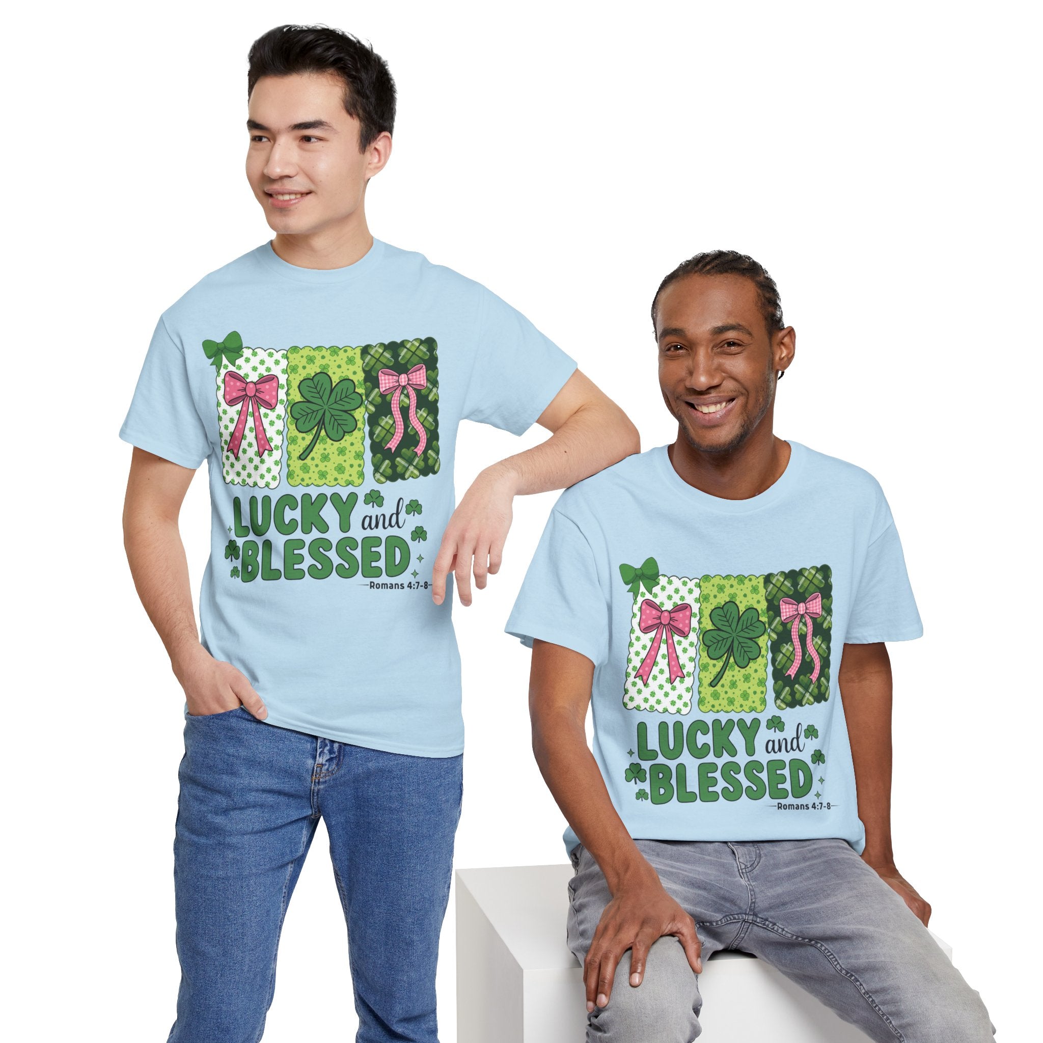 Lucky and Blessed Clover Unisex Cotton Tee