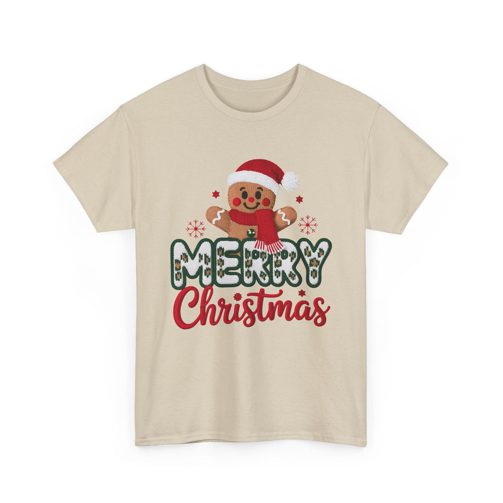 Gingerbread Santa 'Merry Christmas' Unisex Cotton Tee T-Shirt