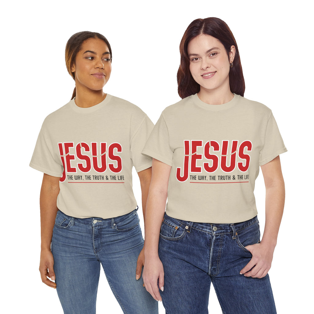 Jesus The Way The Truth & The Life T-Shirt — Bold Red Christian Unisex Cotton Tee