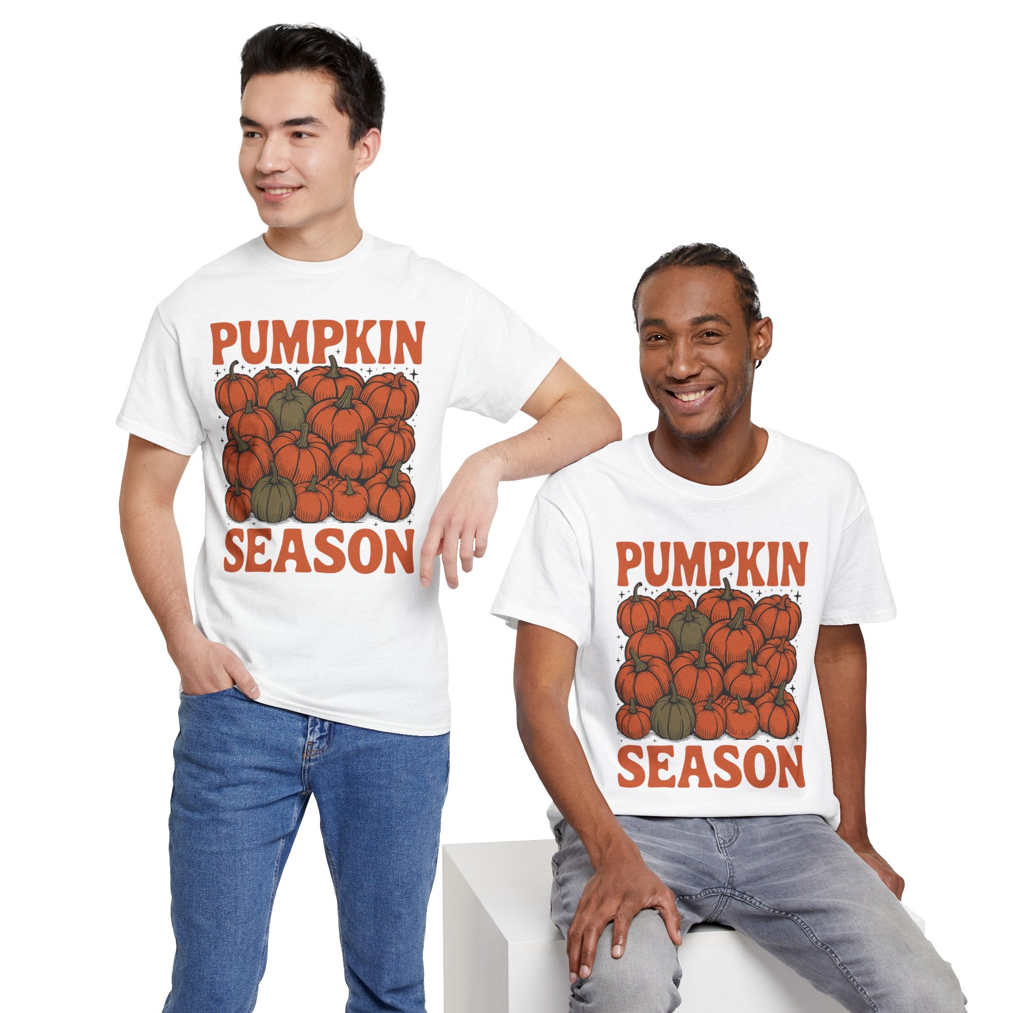 Pumpkin Season Tee — Fall Pumpkin Pile Unisex Cotton Tee