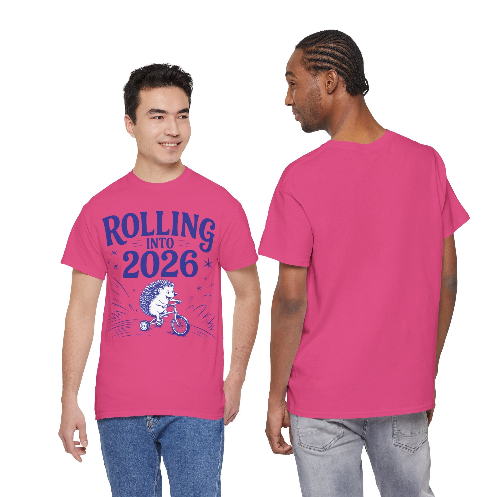 Rolling Into 2026 Hedgehog Tricycle Unisex Cotton Tee