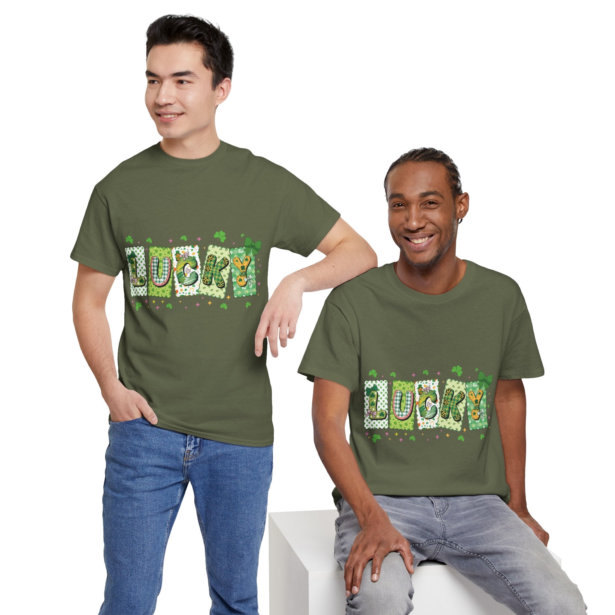 Lucky Patchwork Plaid Clover Tee — St. Patrick’s Day Unisex Cotton T-Shirt