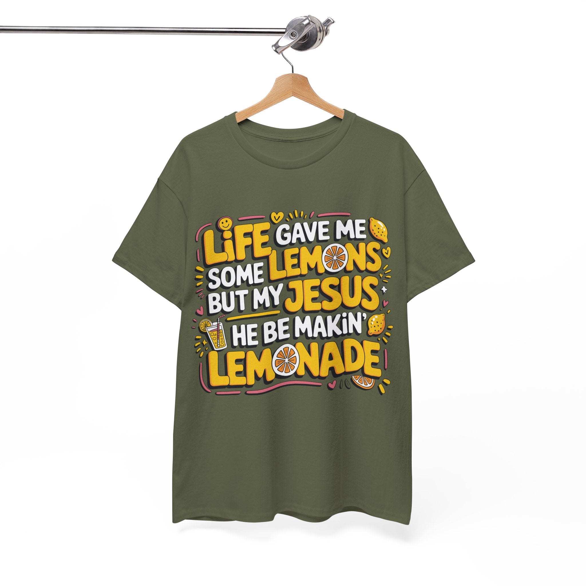Christian Lemonade T-Shirt — “Life gave me some lemons but my Jesus he be makin’ lemonade”Unisex Cotton Tee