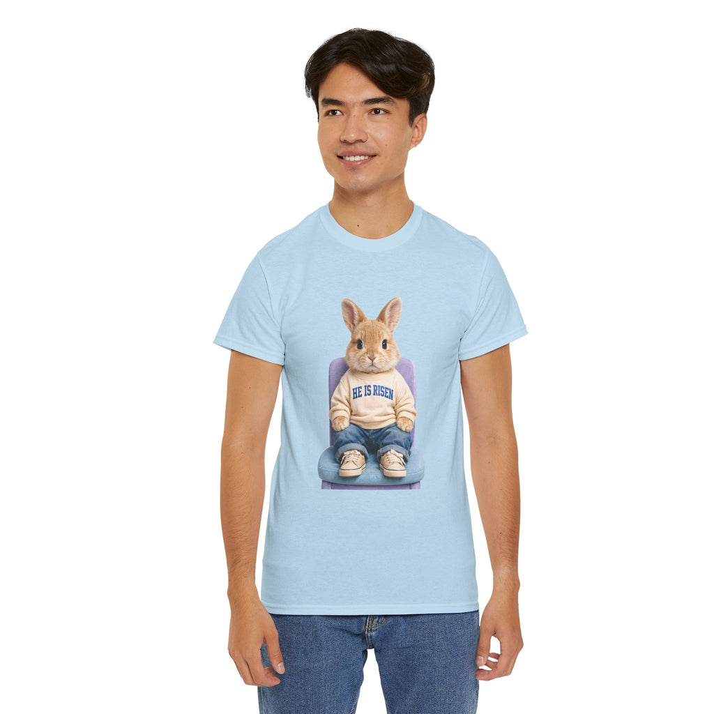 Easter 'He Is Risen' Bunny Unisex Cotton Tee