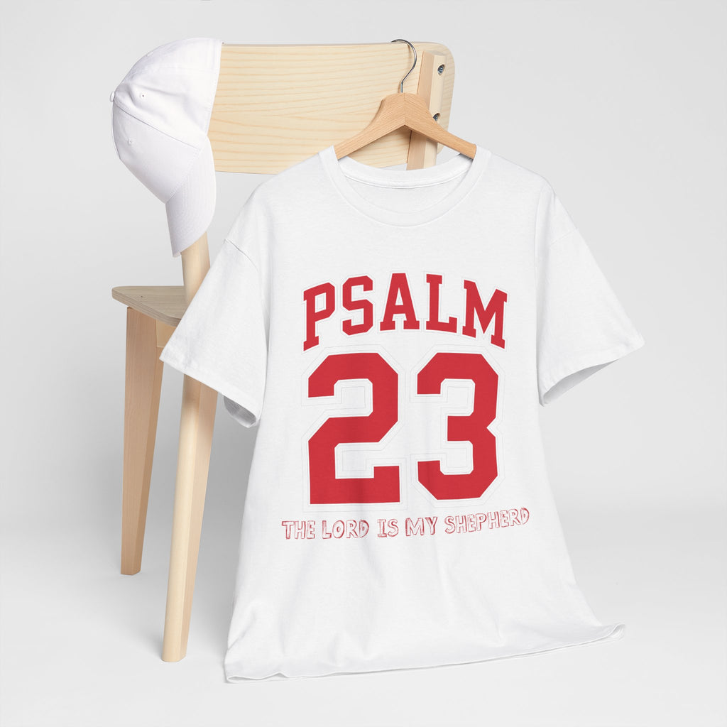 Psalm 23 Varsity T-Shirt — “The Lord Is My Shepherd” Unisex Cotton Tee