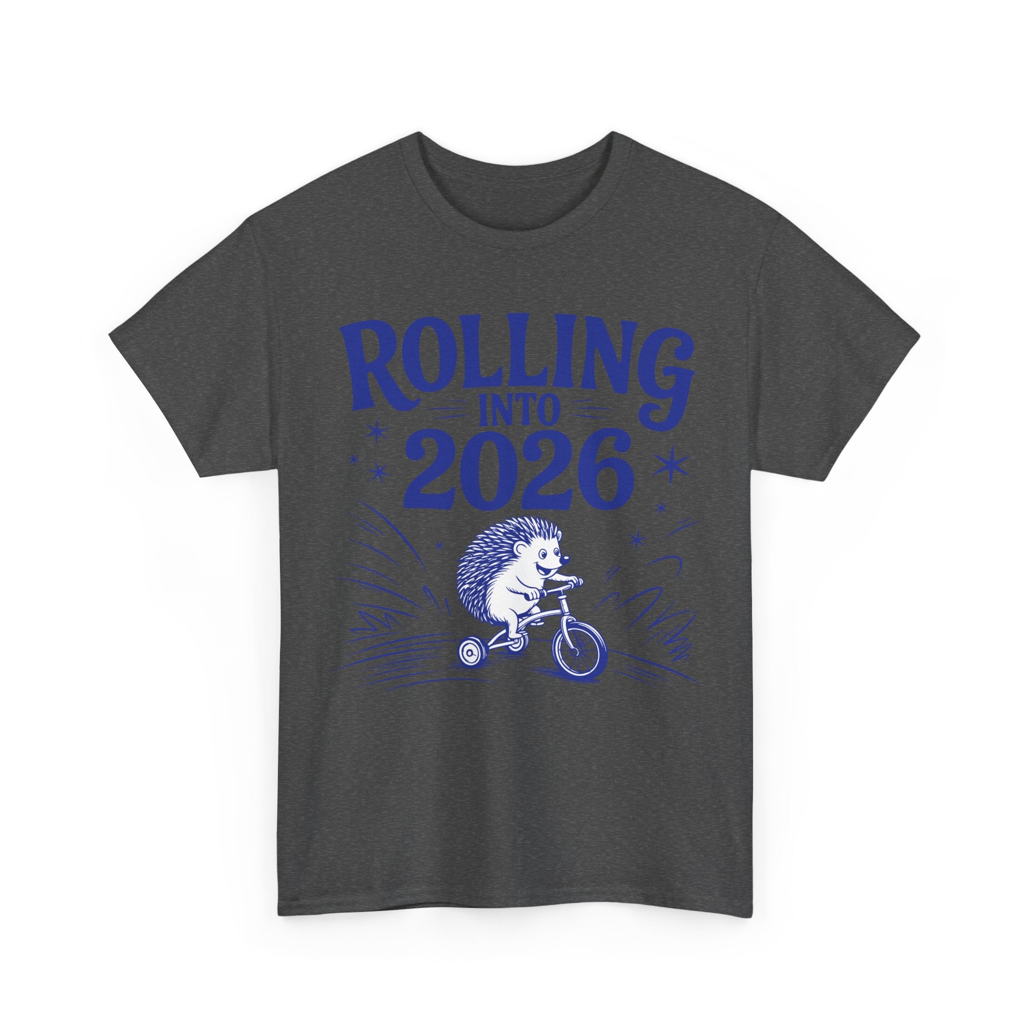 Rolling Into 2026 Hedgehog Tricycle Unisex Cotton Tee