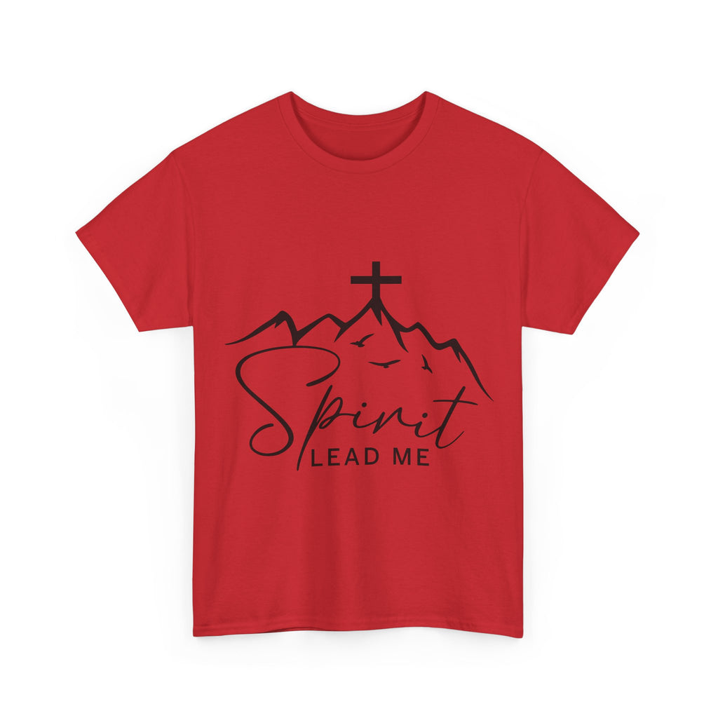 Spirit Lead Me Christian T‑Shirt — Minimalist Cross Unisex Cotton Tee