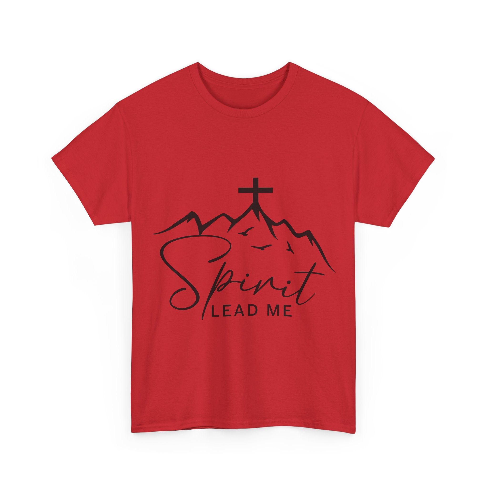 Spirit Lead Me Christian T‑Shirt — Minimalist Cross Unisex Cotton Tee