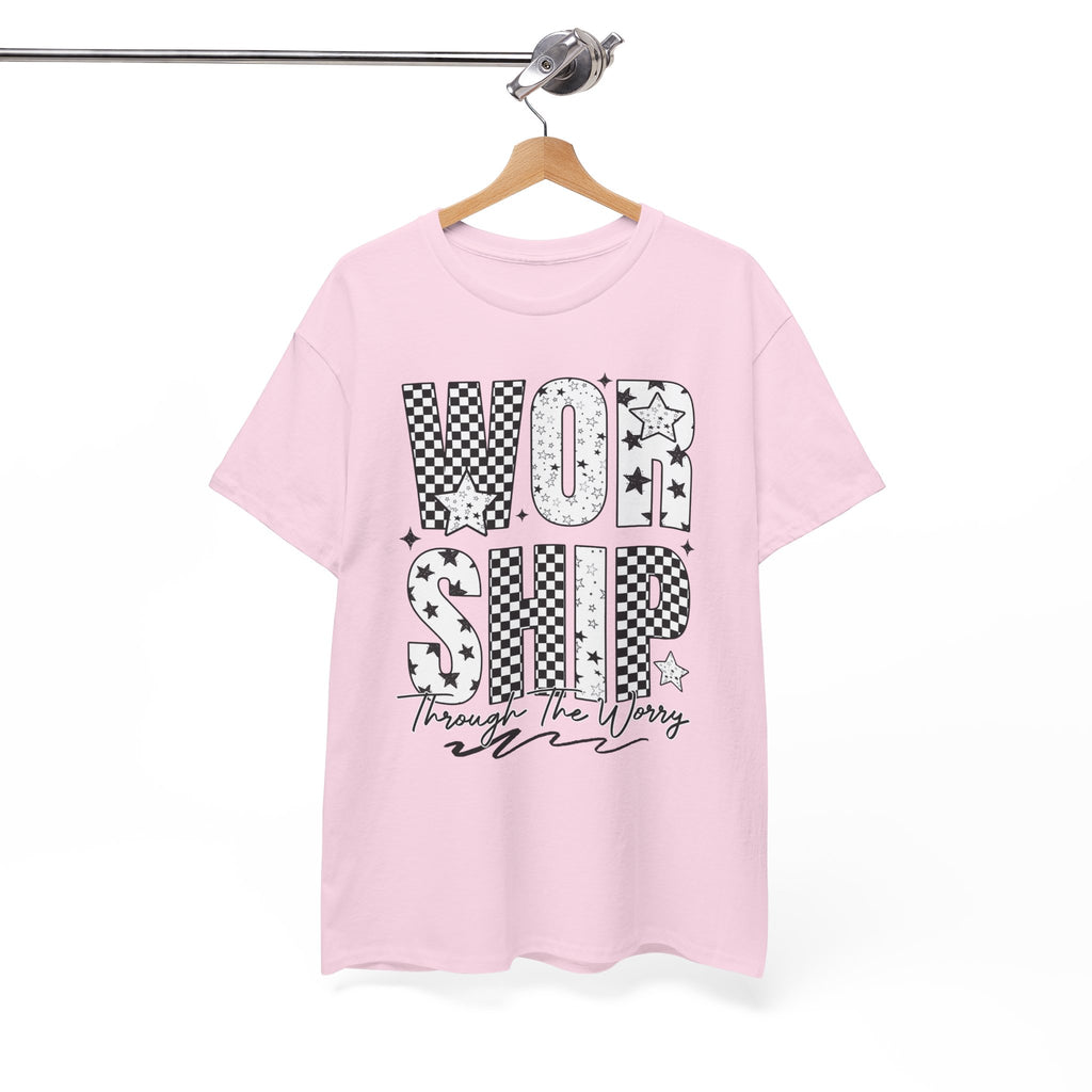 WORSHIP Through The Worry Checkerboard Unisex Cotton Tee