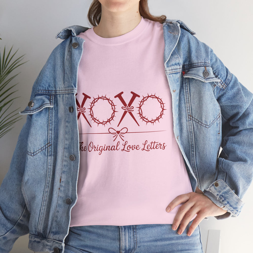 Christian Valentine Tee — “XOXO” Nails & Thorn Crowns, “The Original Love Letters”... Unisex Cotton Tee