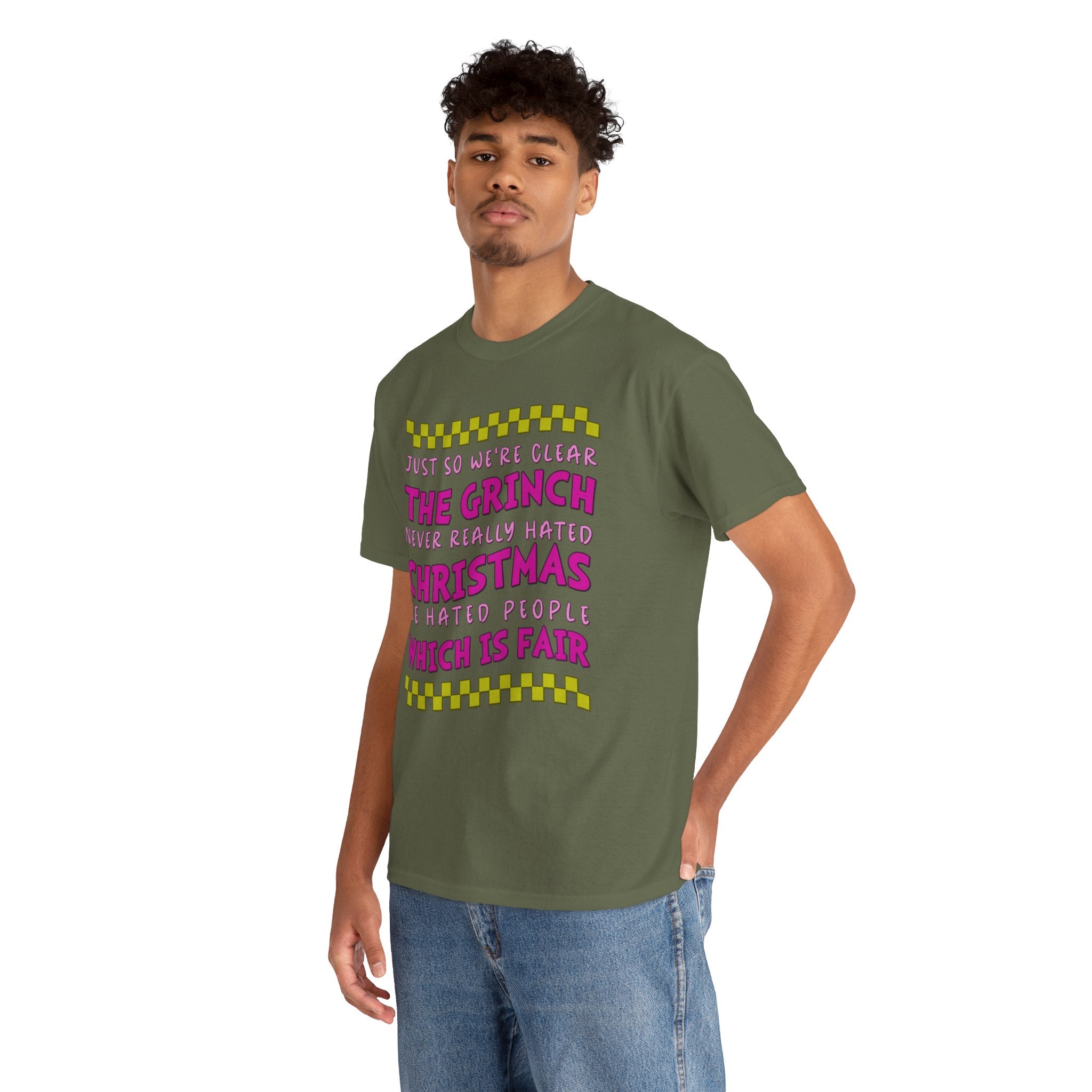 Grinch Never Hated Christmas Funny Unisex Cotton Tee