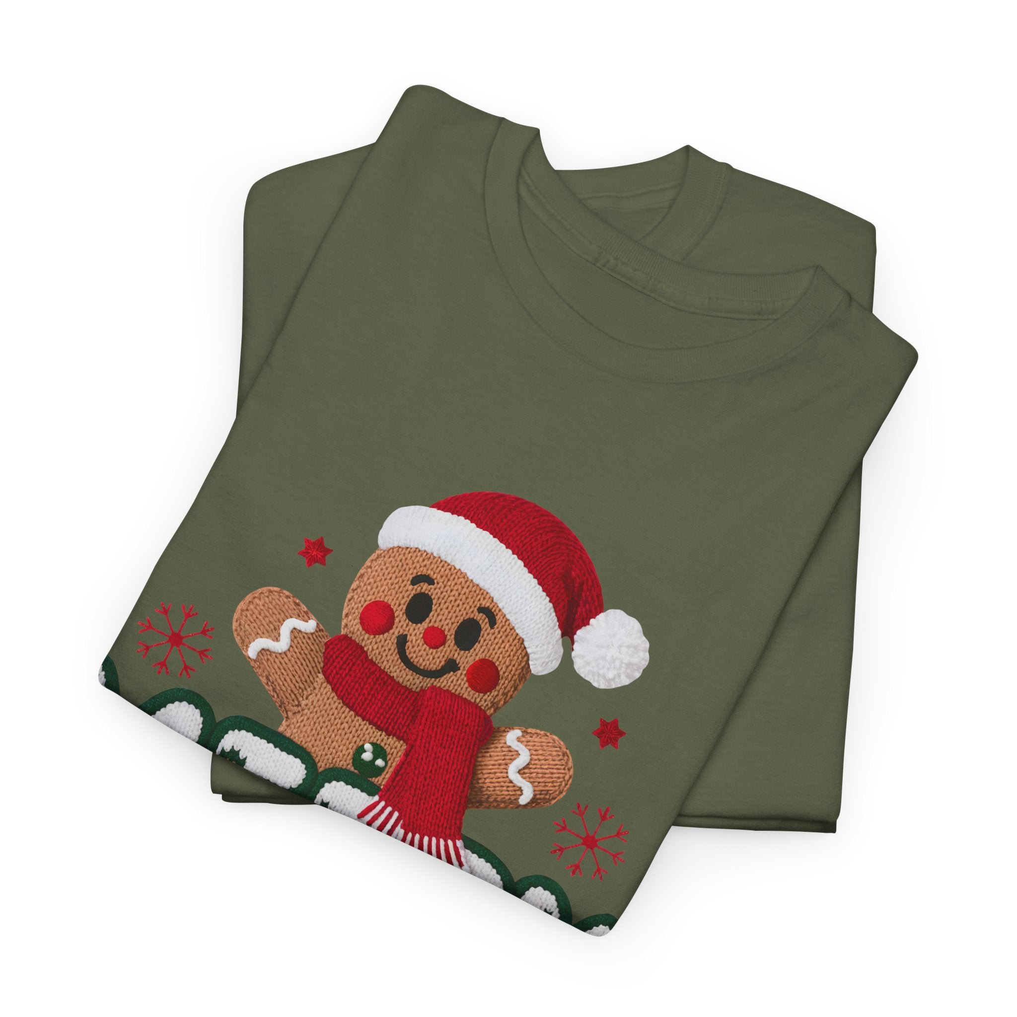 Gingerbread Santa 'Merry Christmas' Unisex Cotton Tee T-Shirt