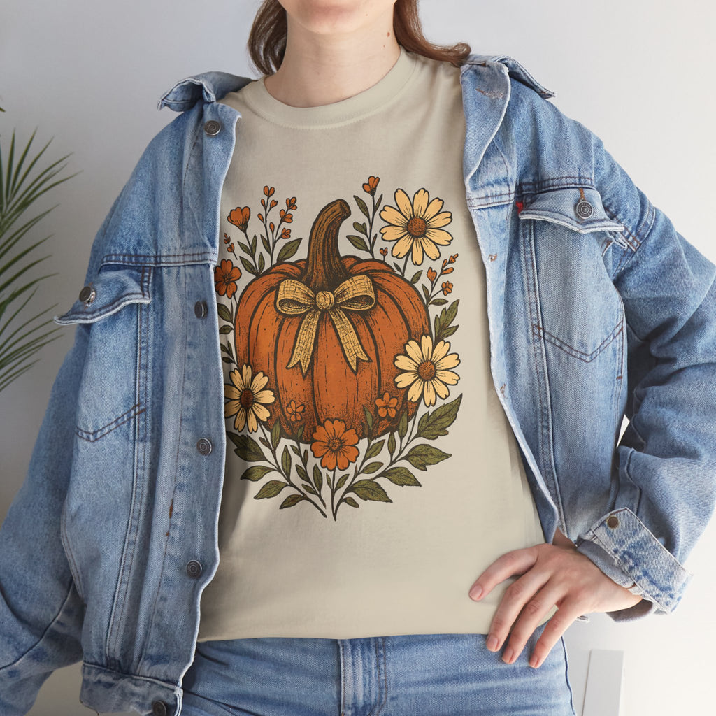 Pumpkin Daisy Unisex Cotton Tee