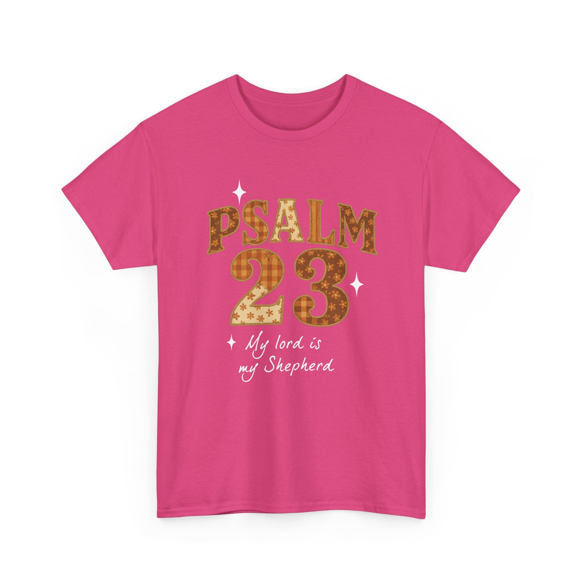 Psalm 23 Floral Tee — “My Lord Is My Shepherd” Stitched-Text Unisex Cotton Tee