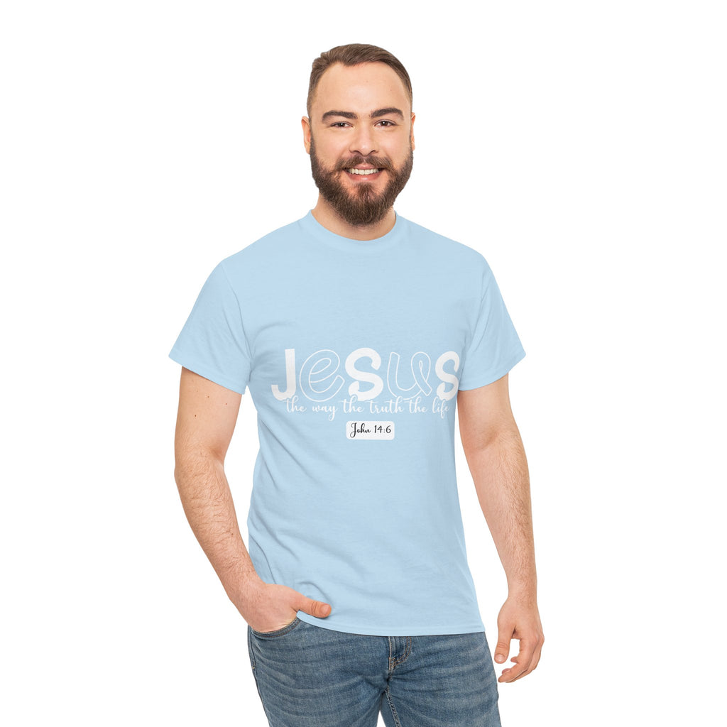John 14:6 Christian Tee — Minimalist Script Faith T-Shirt