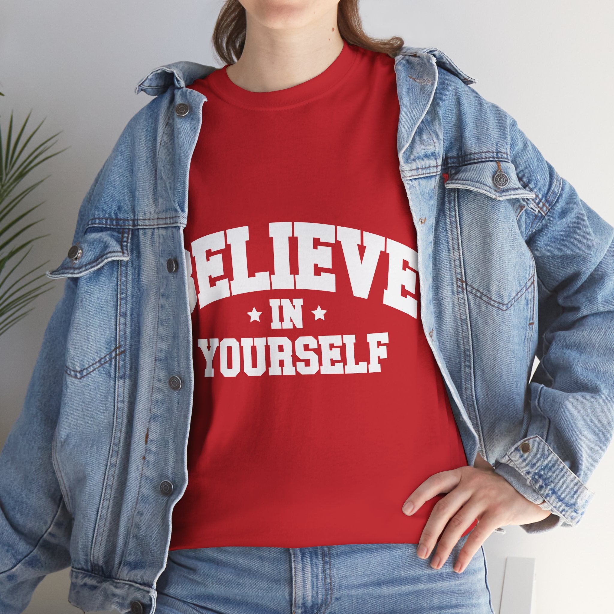 Believe in Yourself Varsity Unisex Cotton Tee