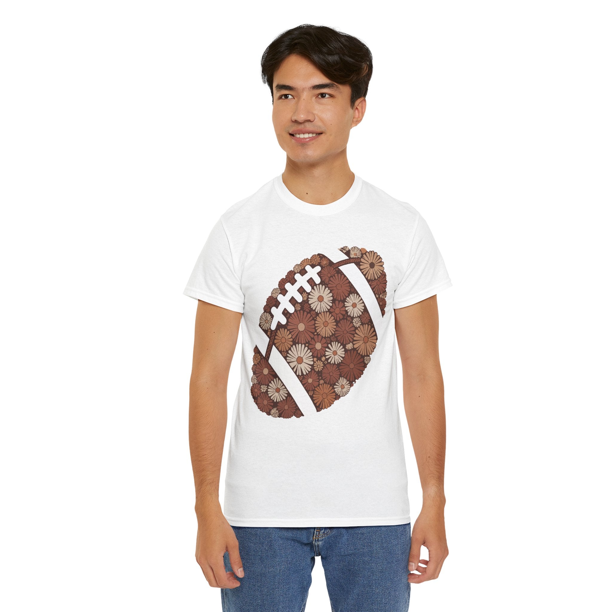 Game Day Touch Down Football Tee — Helmets, Flags & Cheer Icons Unisex Cotton Tee