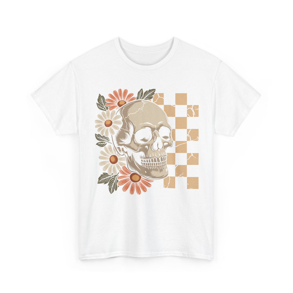 Skull Daisy Unisex Cotton Tshirt