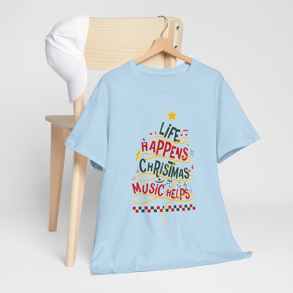 Christmas Tree Words Music Unisex Cotton Tee