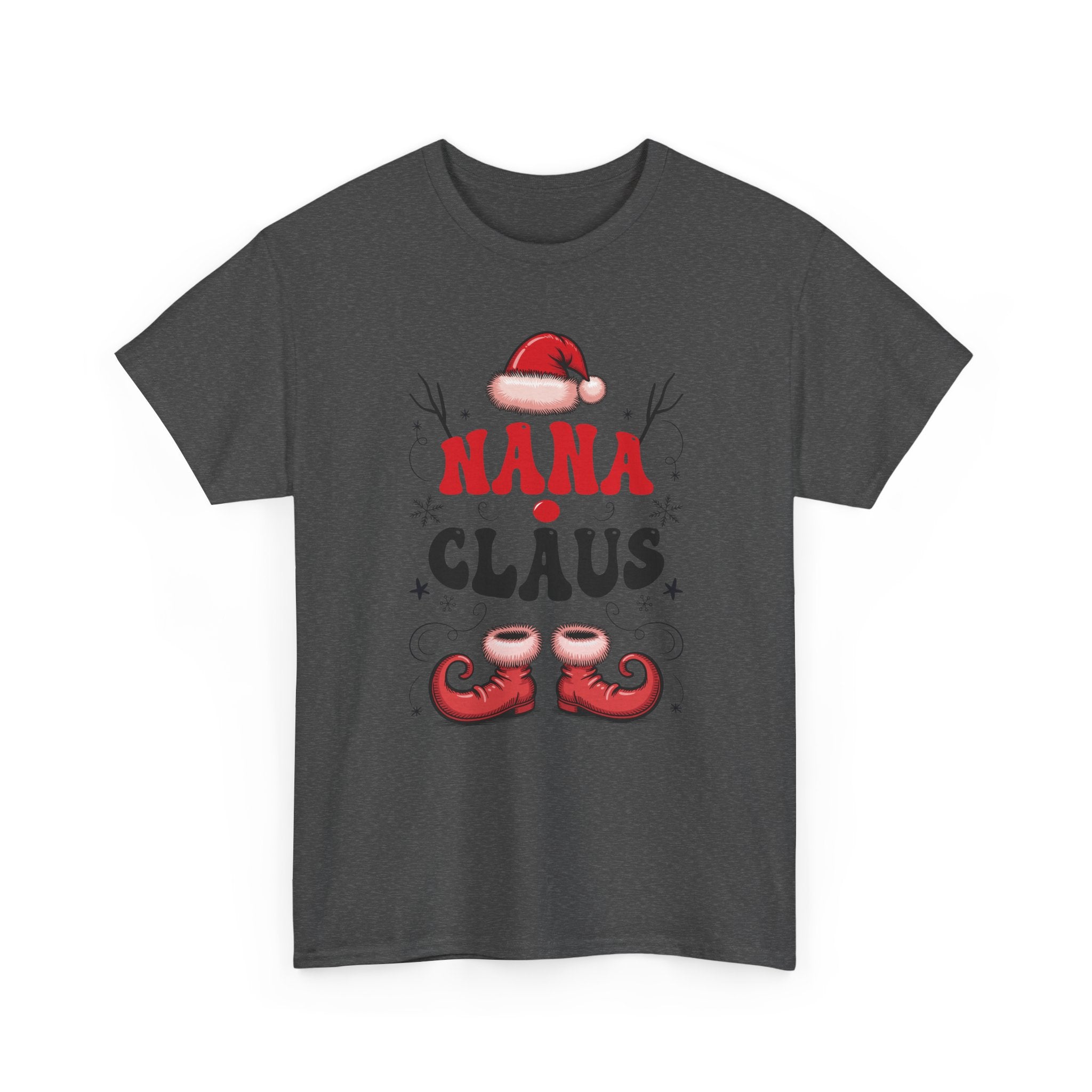 Nana Christmas T-Shirt — Santa Hat & Elf Boots Holiday Unisex Cotton Tee