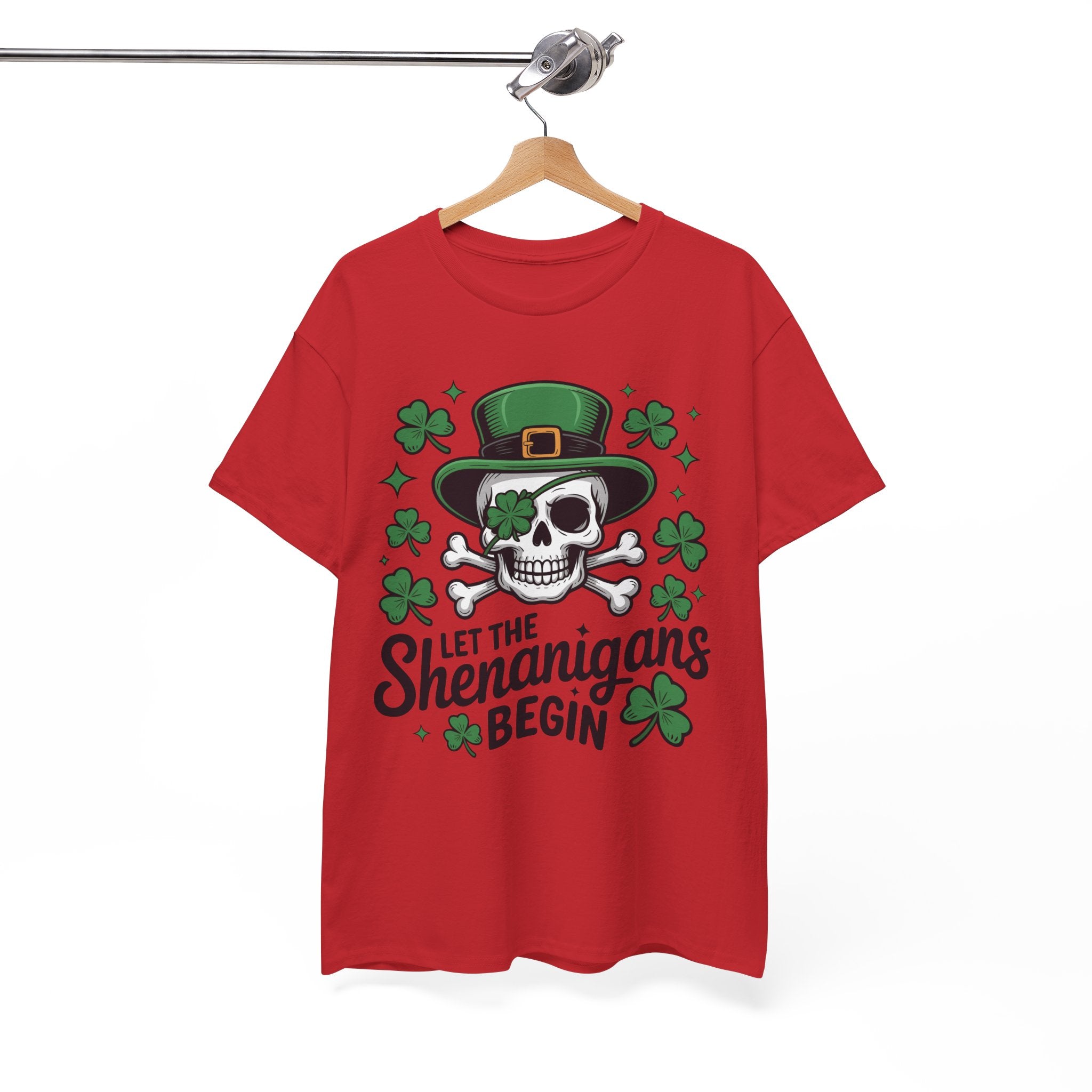 Let the Shenanigans Begin — Leprechaun Skull Unisex Cotton T-Shirt