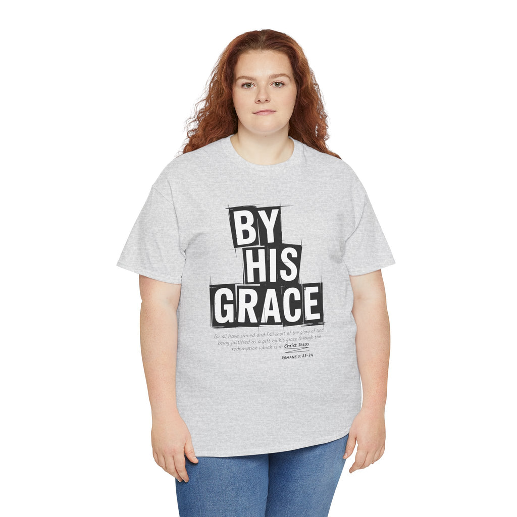 By His Grace tee — Minimalist Faith Christian Unisex Cotton T-Shirt