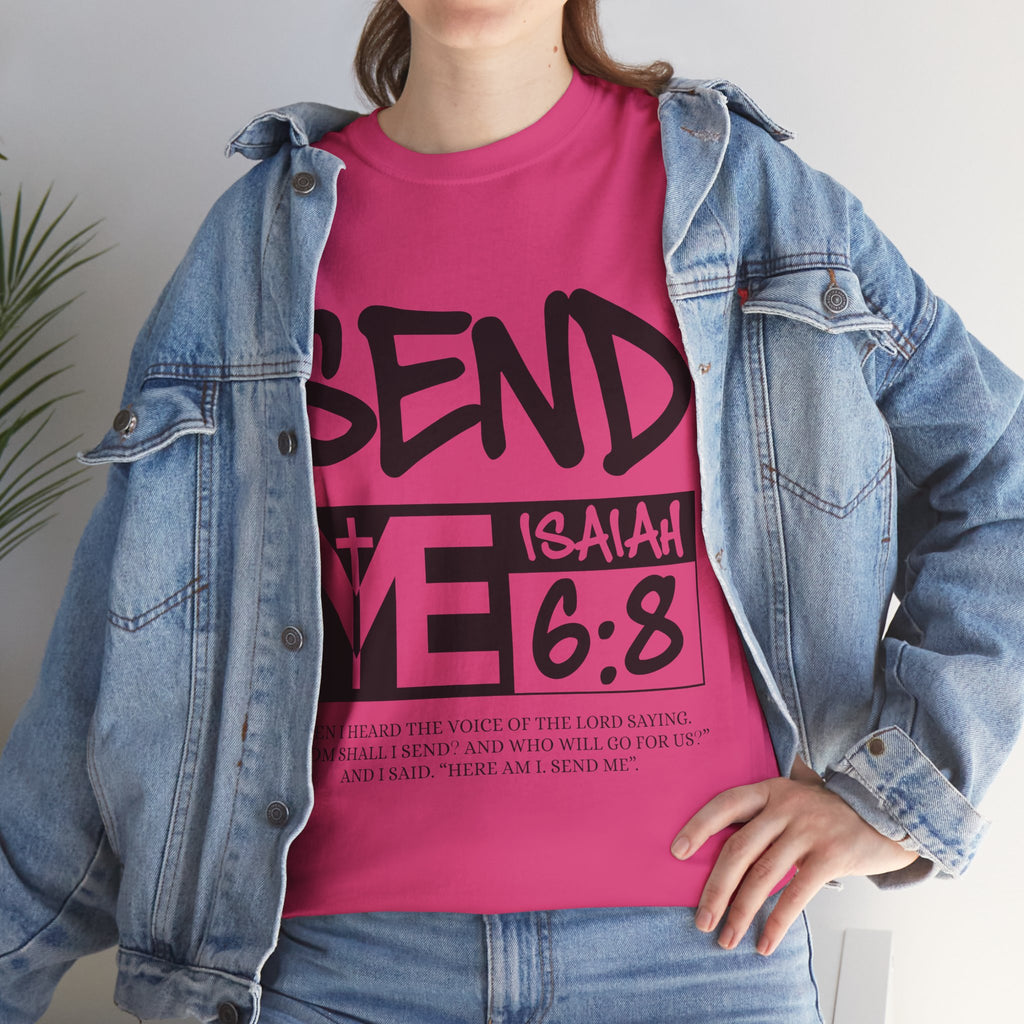 Send Me Isaiah 6:8 Christian T-Shirt — Cross Faith Unisex Cotton Tee