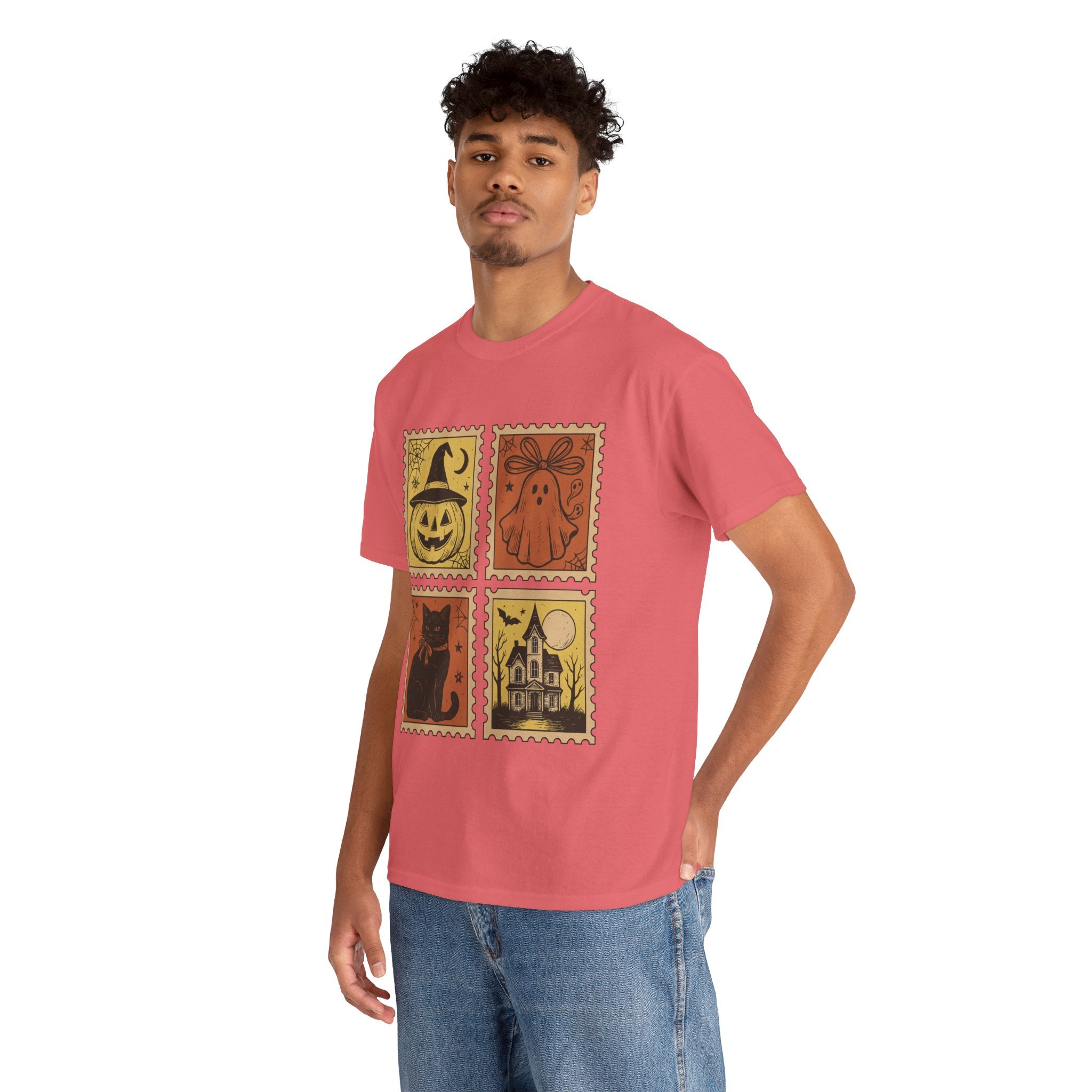 Halloween Stamp Design Unisex Heavy Cotton Tee