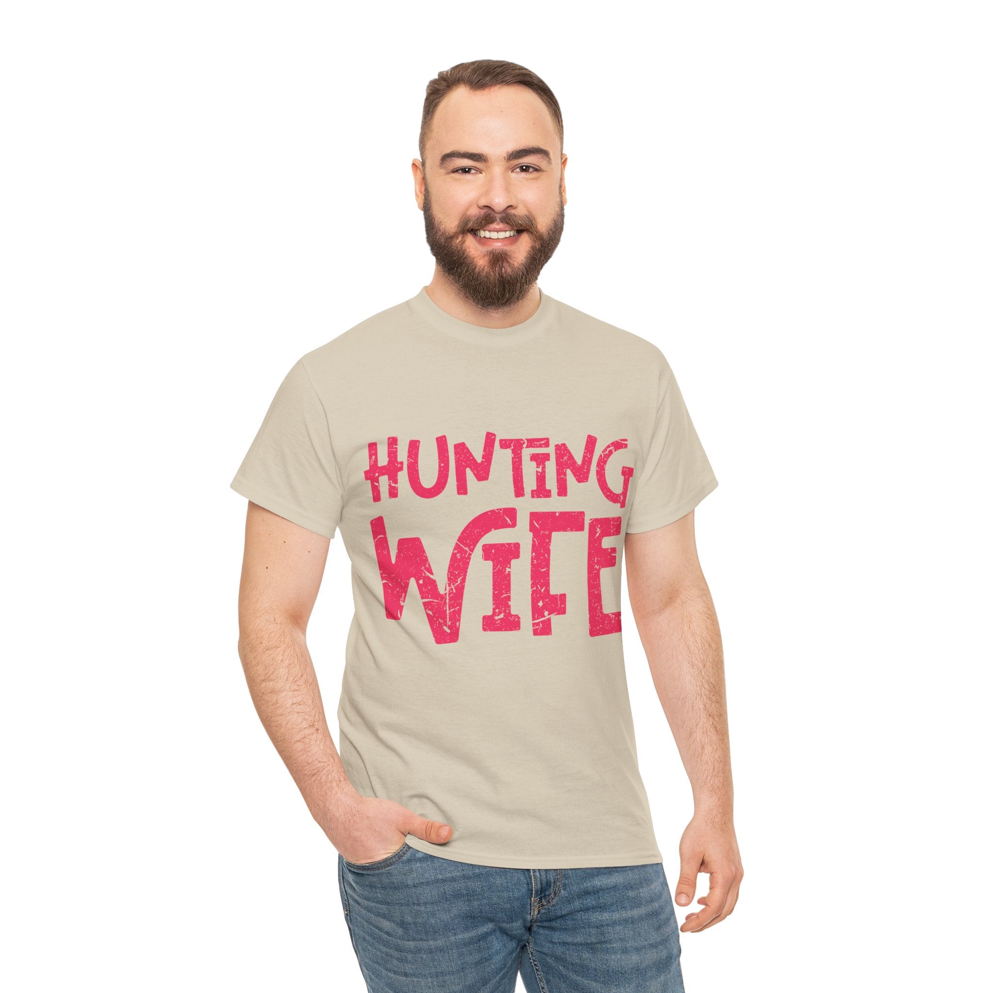 Hunting Season Vintage Badge T-Shirt — Rugged Orange Hunting Unisex Cotton Tee