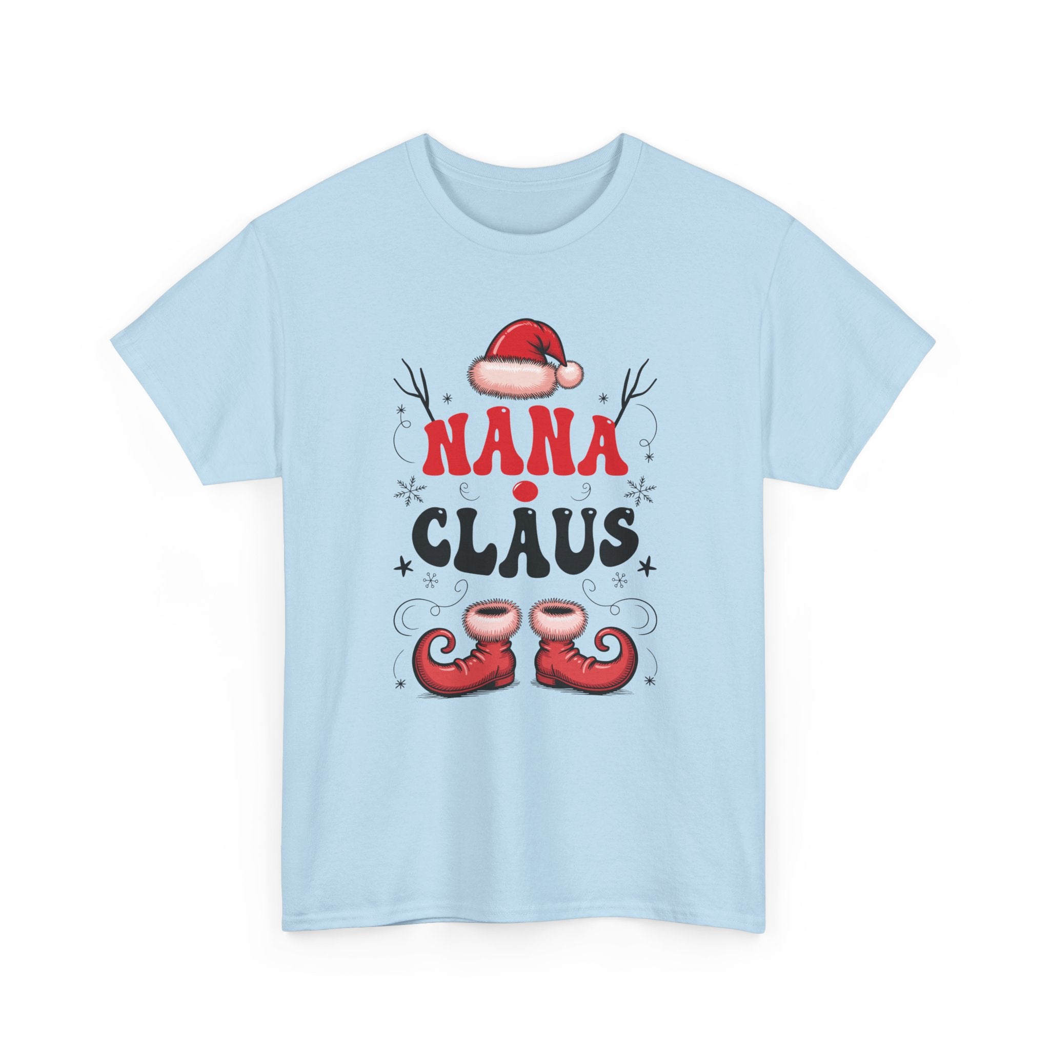 Nana Christmas T-Shirt — Santa Hat & Elf Boots Holiday Unisex Cotton Tee