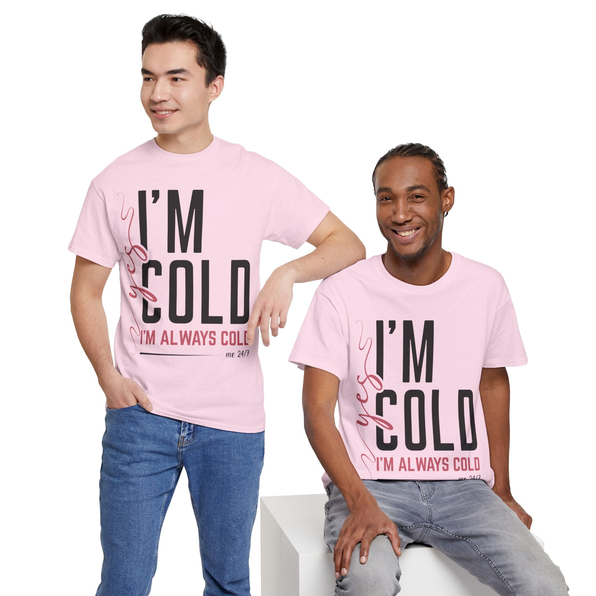 Pink Script Minimalist Unisex Cotton Tee