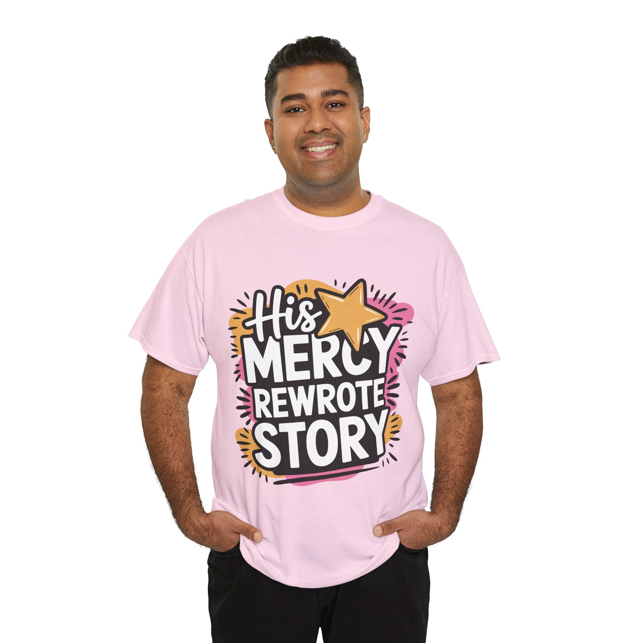 His Mercy Rewrote My Story Tee — Retro Christian Graphic T-Shirt