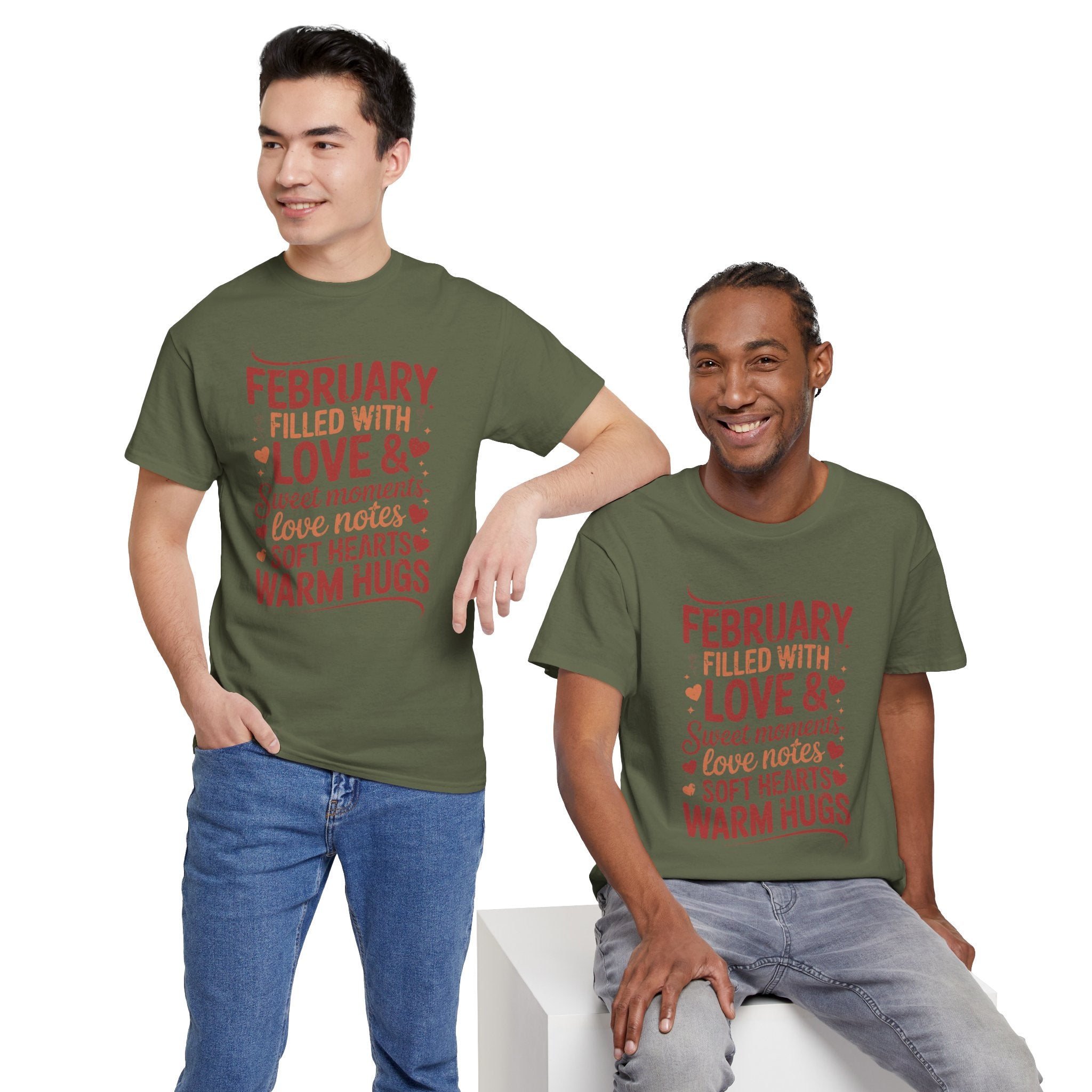 February Filled With Love Tee — Cozy Love Notes Valentine's Unisex Cotton Tshirt