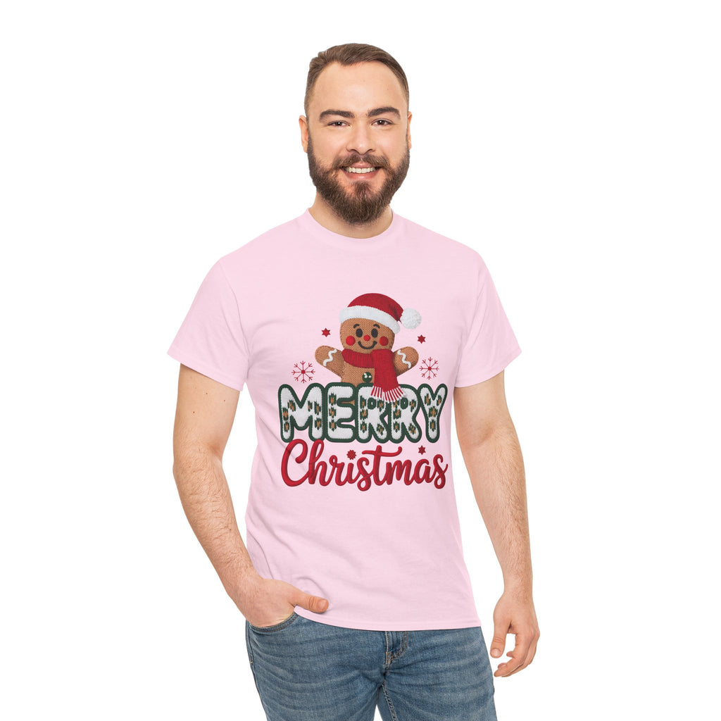 Gingerbread Santa 'Merry Christmas' Unisex Cotton Tee T-Shirt