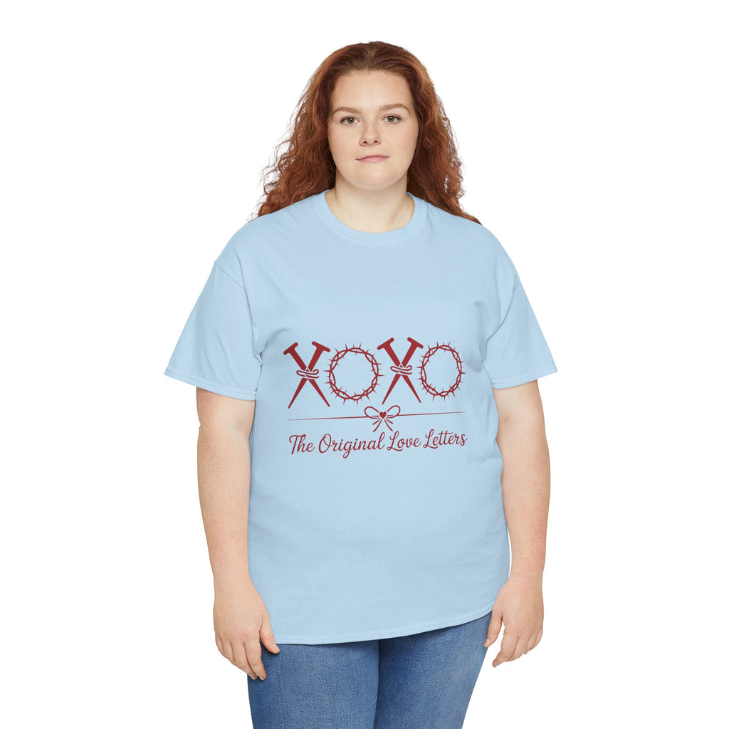 Christian Valentine Tee — “XOXO” Nails & Thorn Crowns, “The Original Love Letters”... Unisex Cotton Tee