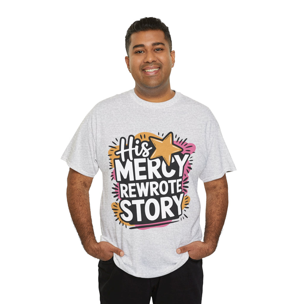 His Mercy Rewrote My Story Tee — Retro Christian Graphic T-Shirt