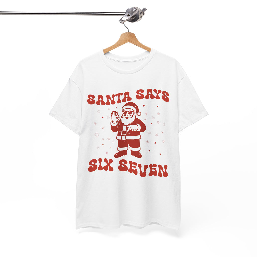 Retro 'Santa Says Six Seven' Christmas Unisex Cotton Tee