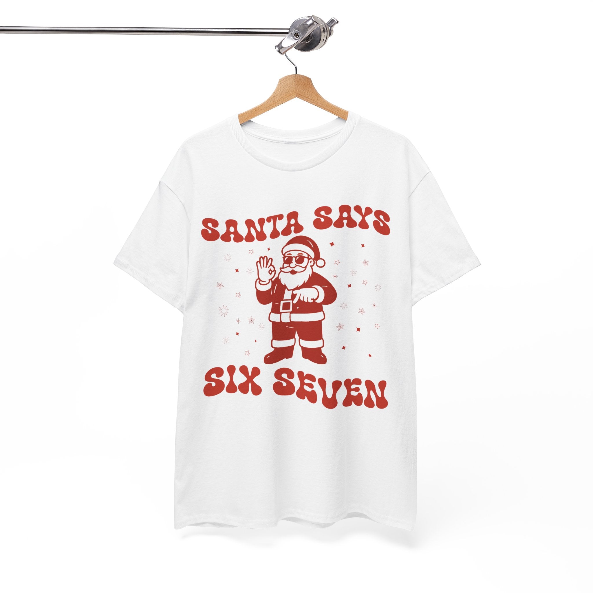 Retro 'Santa Says Six Seven' Christmas Unisex Cotton Tee