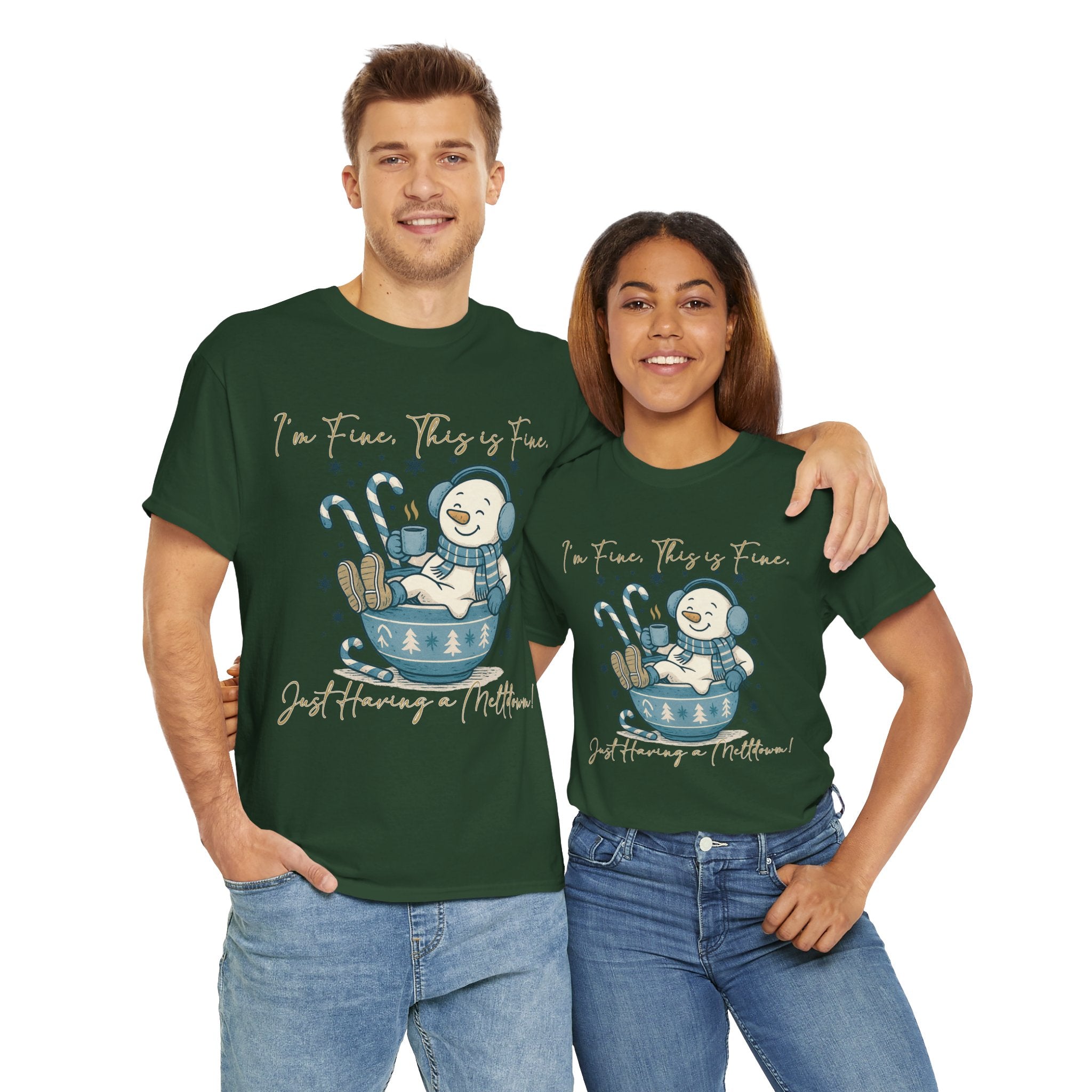 Snowman Hot Cocoa Unisex Cotton Tee