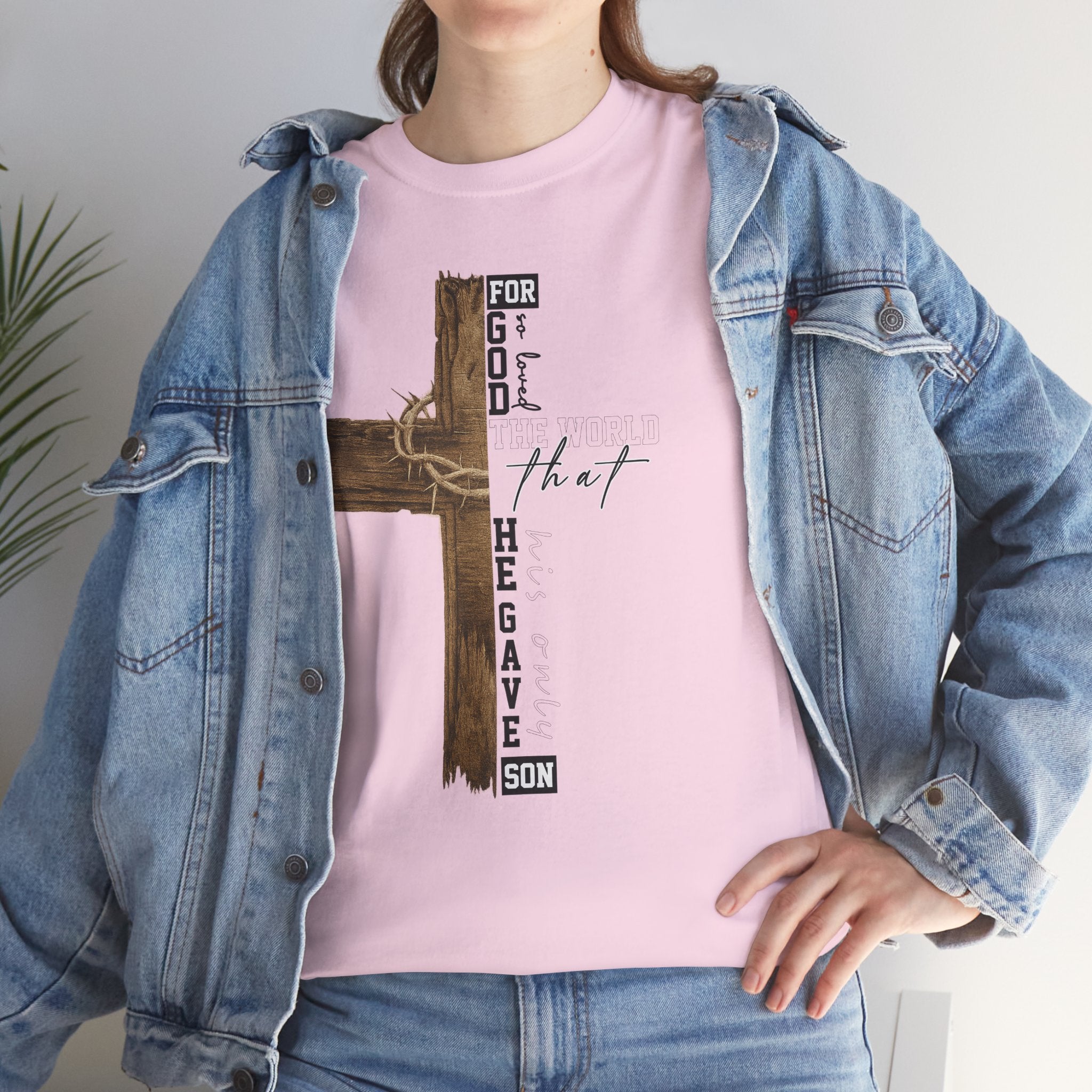 For That Son T-Shirt — Wooden Cross & Crown of Thorns Christian Unisex Cotton Tee