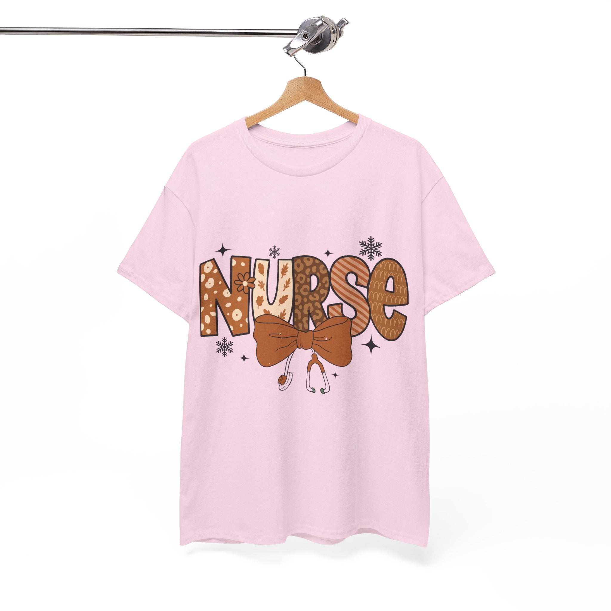 NURSE Fall Stethoscope Tee — Brown Autumn Nurse Unisex CottonT shirt