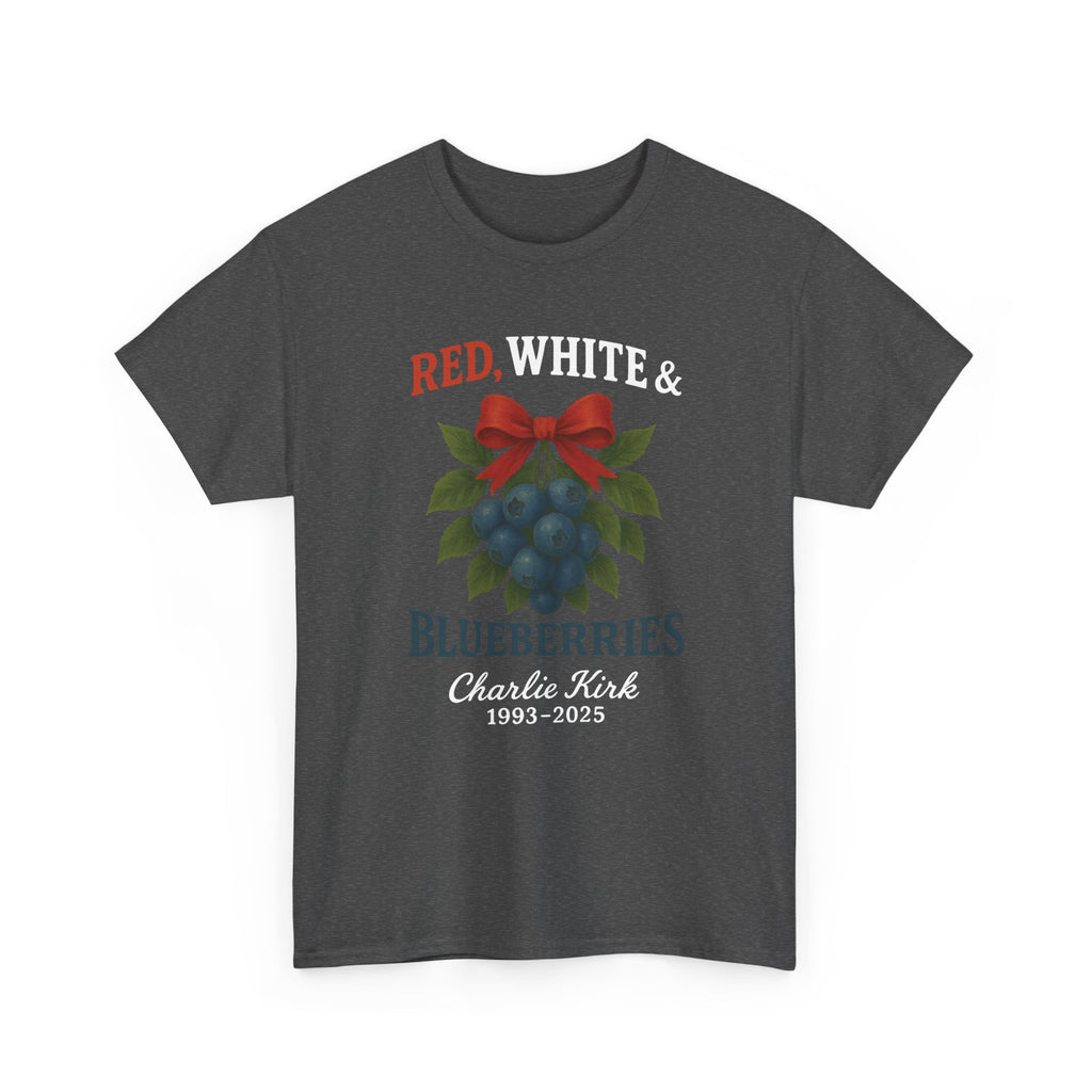 Red, White & Blueberries T-Shirt — Patriotic Blueberry Graphic Unisex Cotton Tee