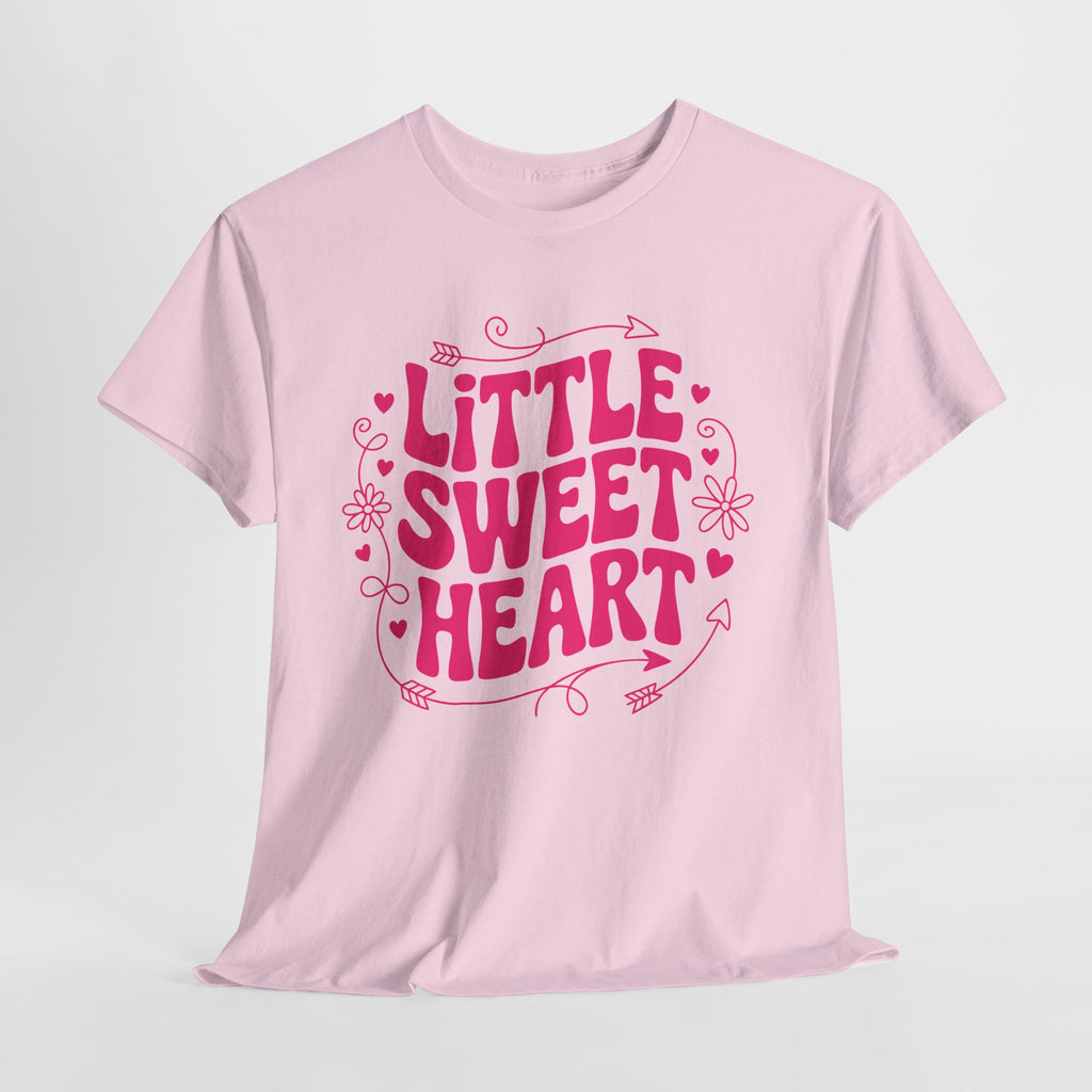 Little Sweetheart Retro Tee — Cute Red Hearts & Flowers Graphic Unisex Cotton Tee