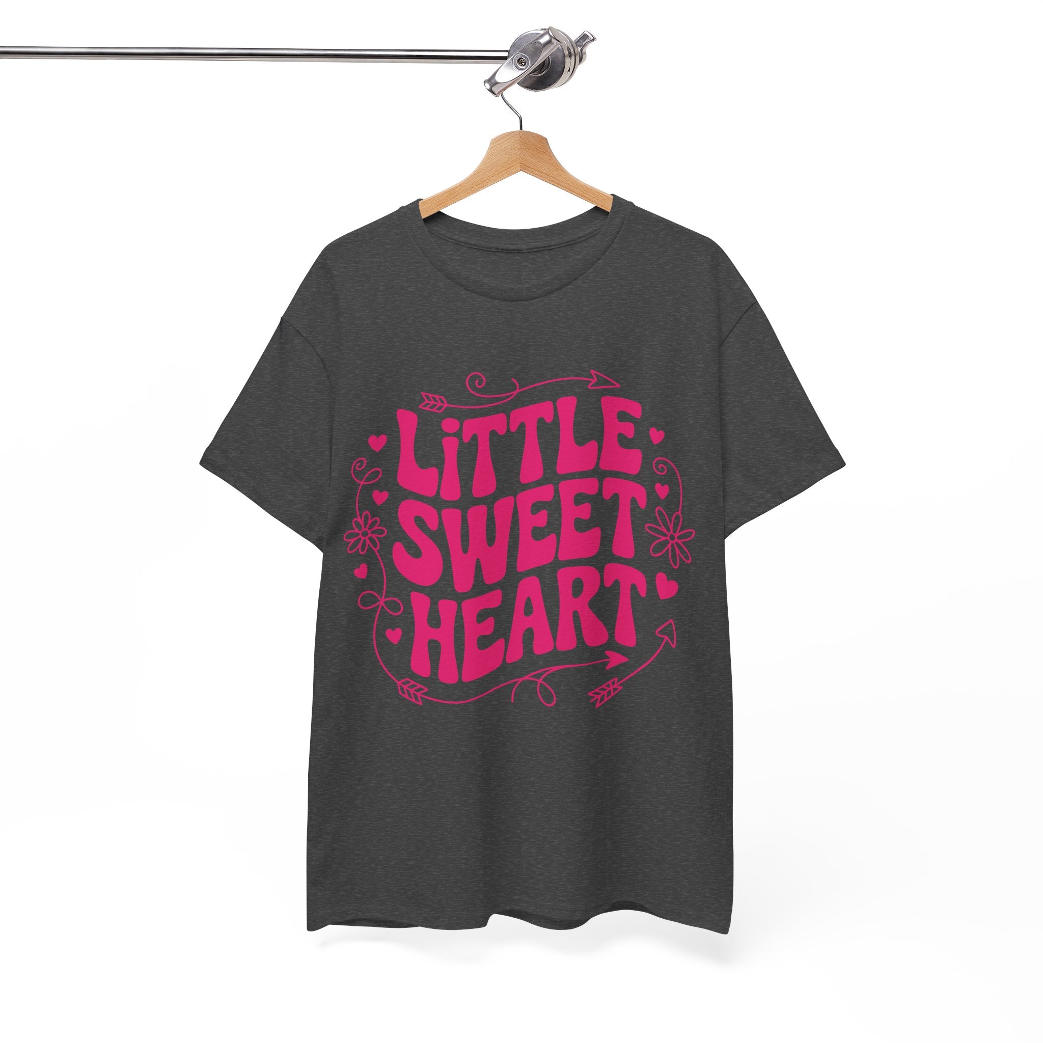 Little Sweetheart Retro Tee — Cute Red Hearts & Flowers Graphic Unisex Cotton Tee