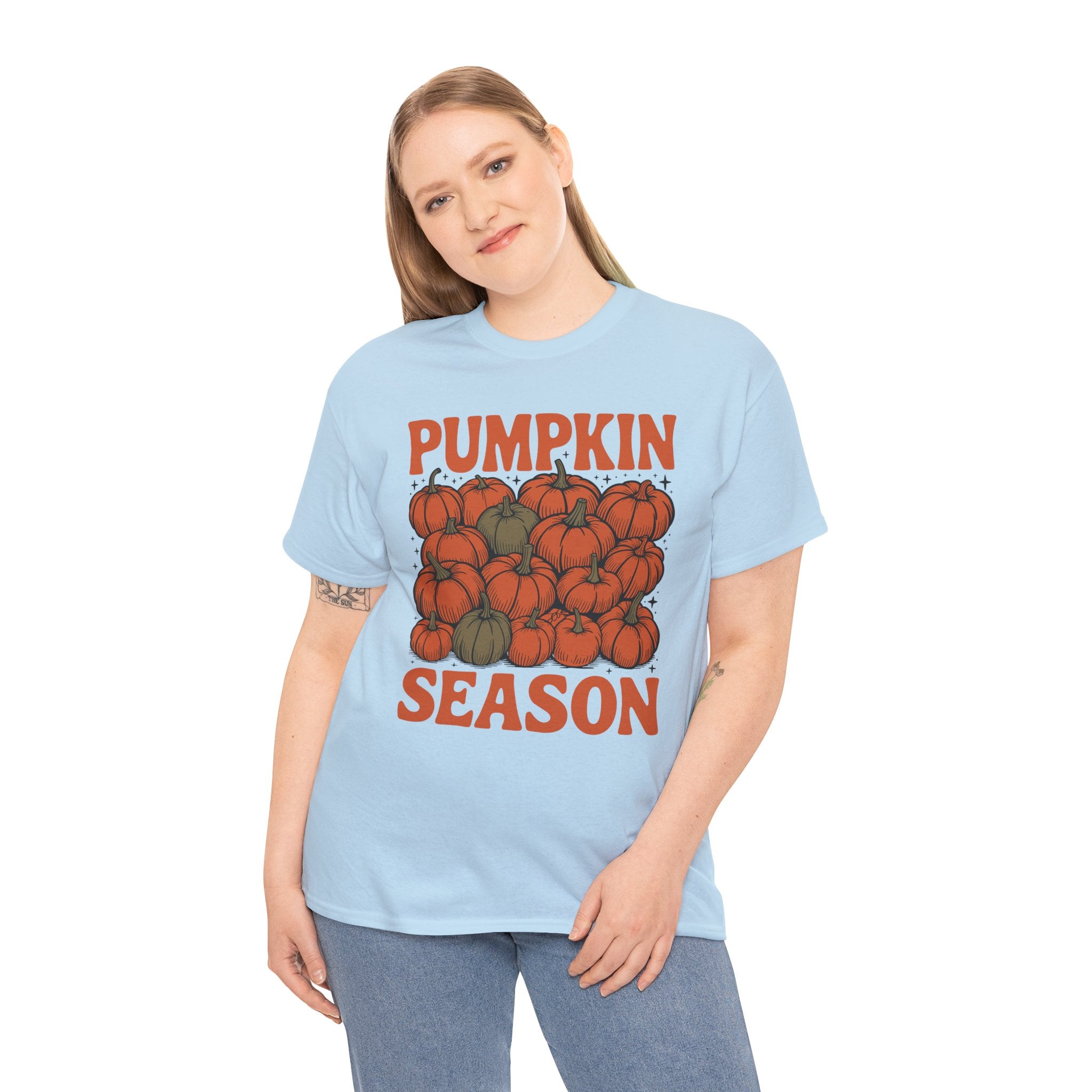 Pumpkin Season Tee — Fall Pumpkin Pile Unisex Cotton Tee