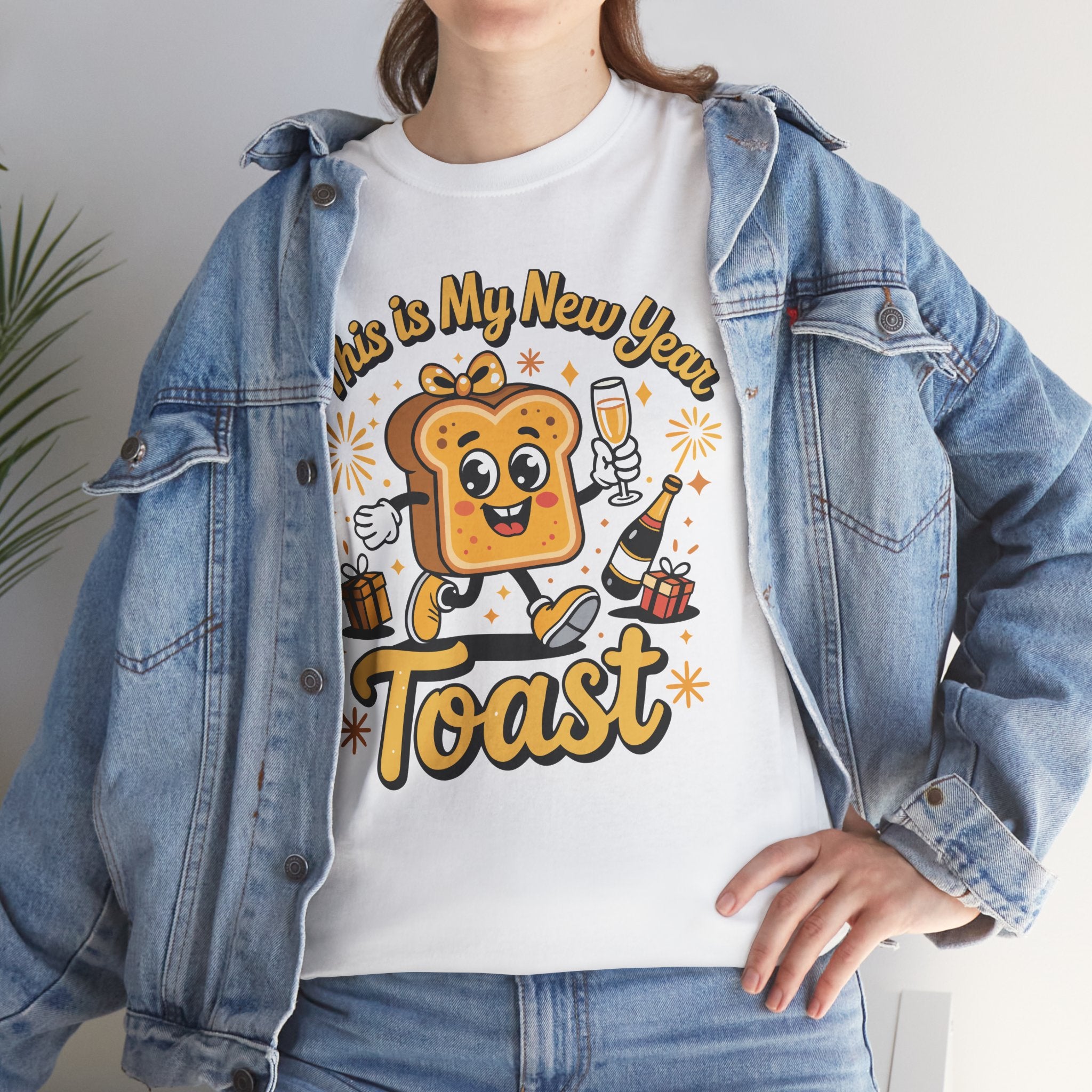 New Year Toast T-Shirt — "This Is My New Year Toast" Champagne & Fireworks Unisex Cotton Tee
