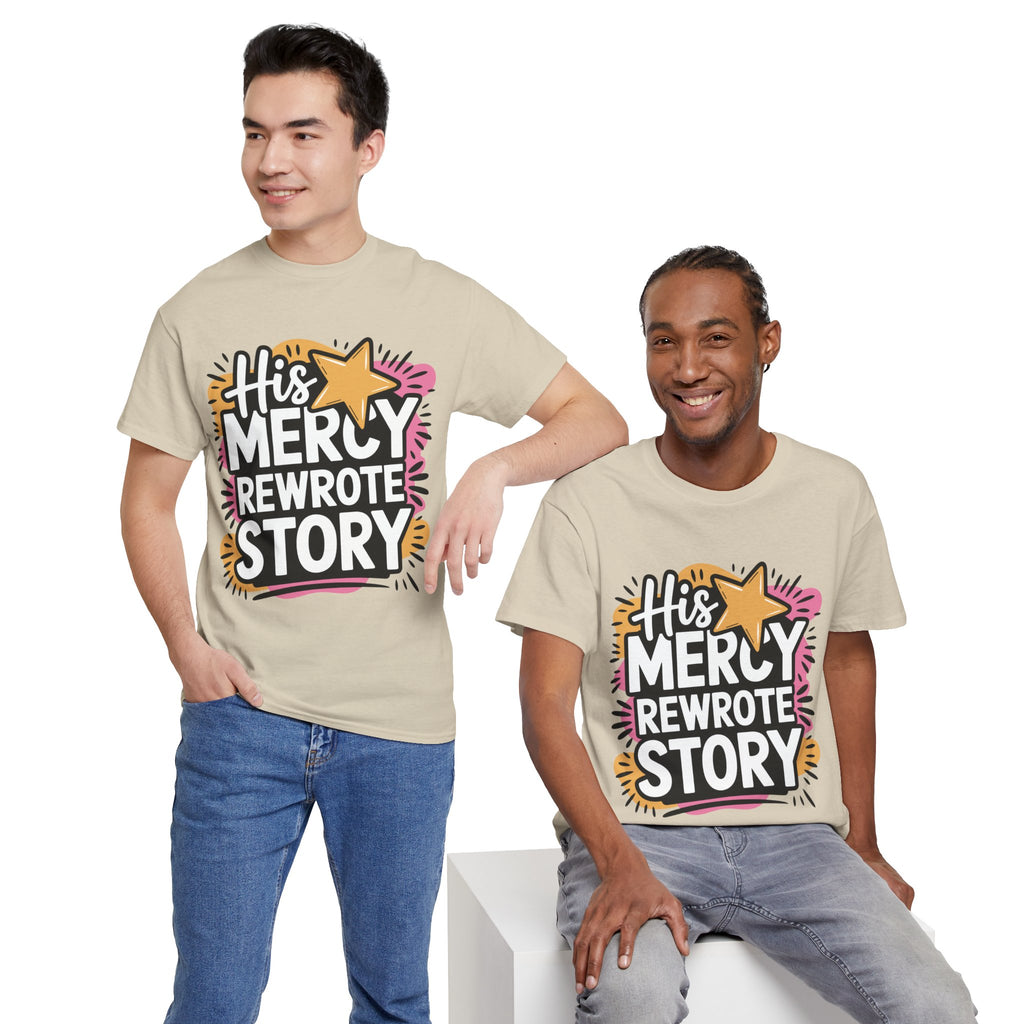 His Mercy Rewrote My Story Tee — Retro Christian Graphic T-Shirt